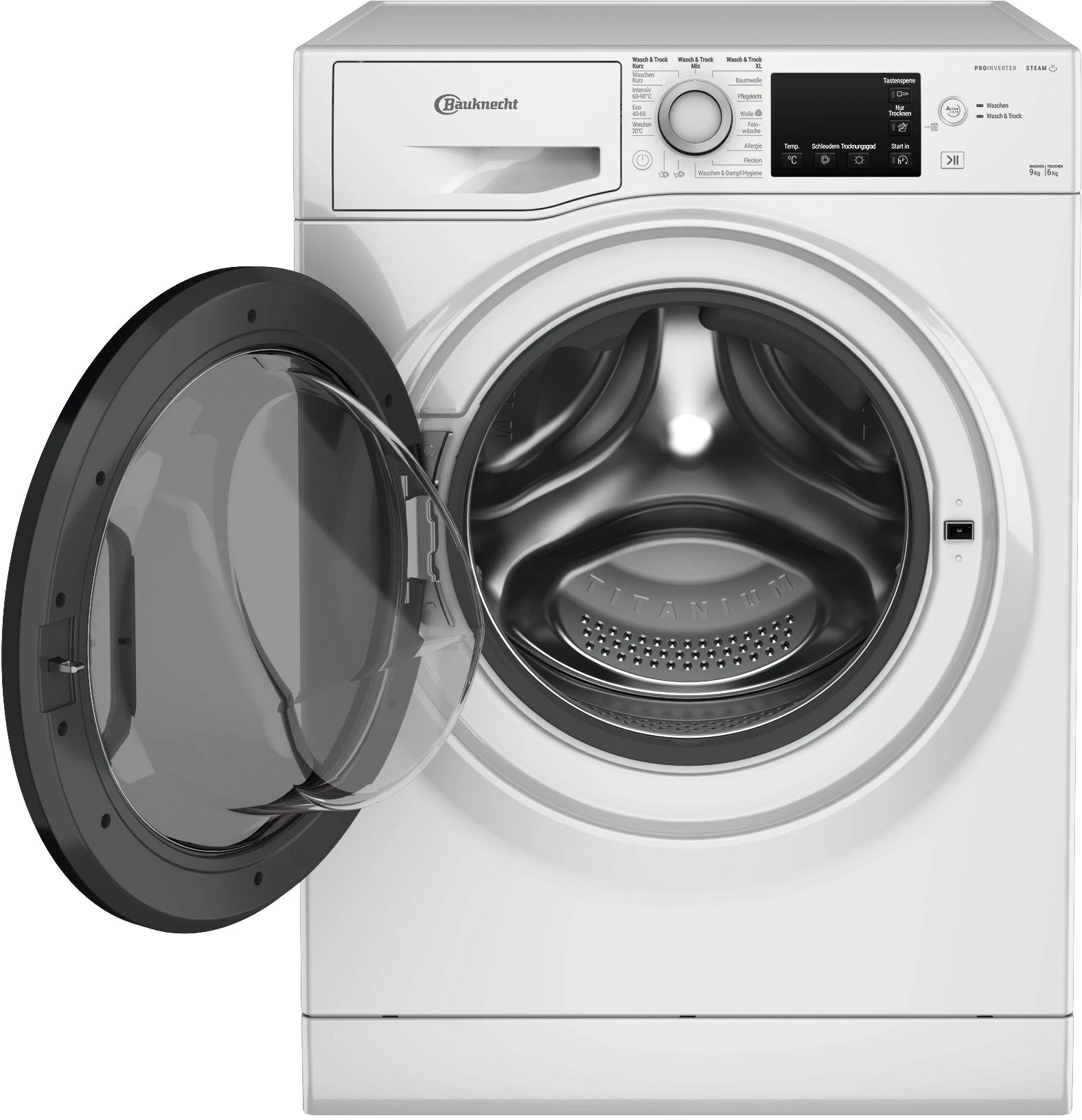 BAUKNECHT Waschtrockner WT Super Eco 96S 41 N, 9 kg, 6 kg, 1400 U/min, 4 Jahre Herstellergarantie