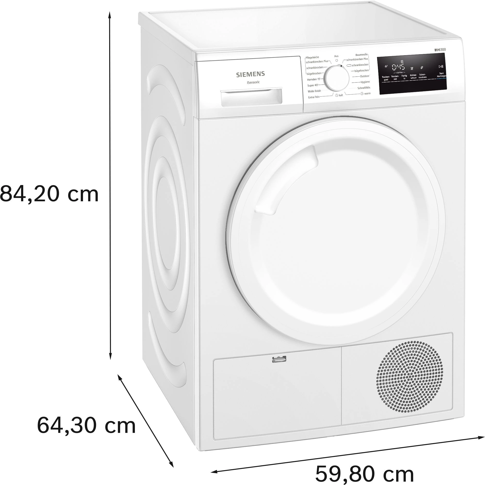SIEMENS Kondenstrockner iQ300 WT43N203, 8 kg
