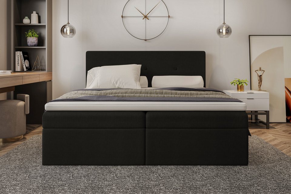 99rooms Boxspringbett Largetti (Schlafzimmerbett, Bett), wahlweise mit Topper, m