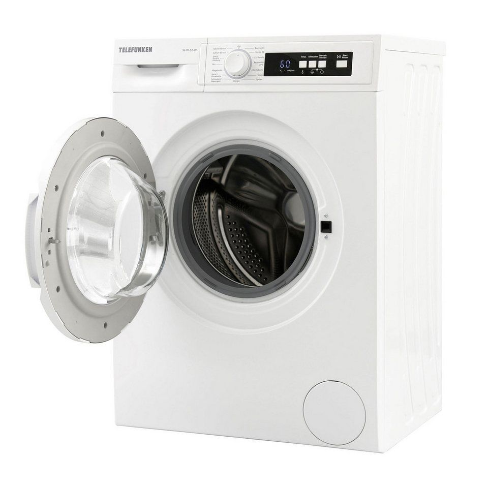 Telefunken Waschmaschine W-01-52-W, 5 kg, 1000 U/min, Mit Mengenautomatik und Üb