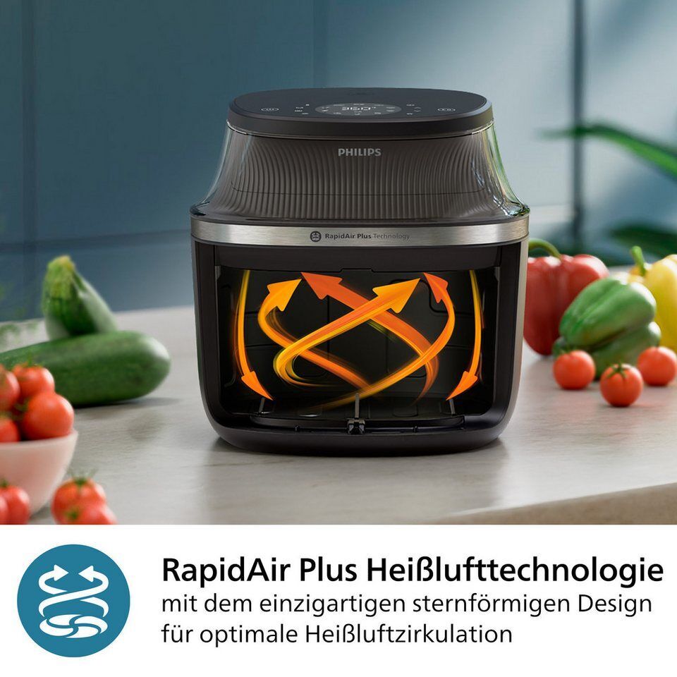 Philips Heißluftfritteuse Airfryer 3000 NA342/00, mit 7.2L, Sichtfenster, 2000 W