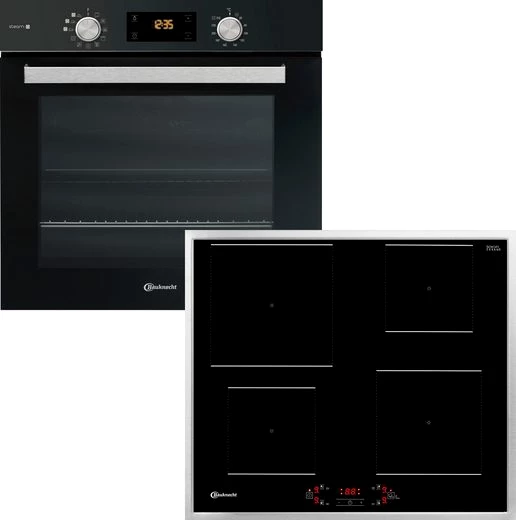 BAUKNECHT Backofen-Set BAKO STEAM PYRO, mit 2-fach-Teleskopauszug, Pyrolyse-Selbstreinigung