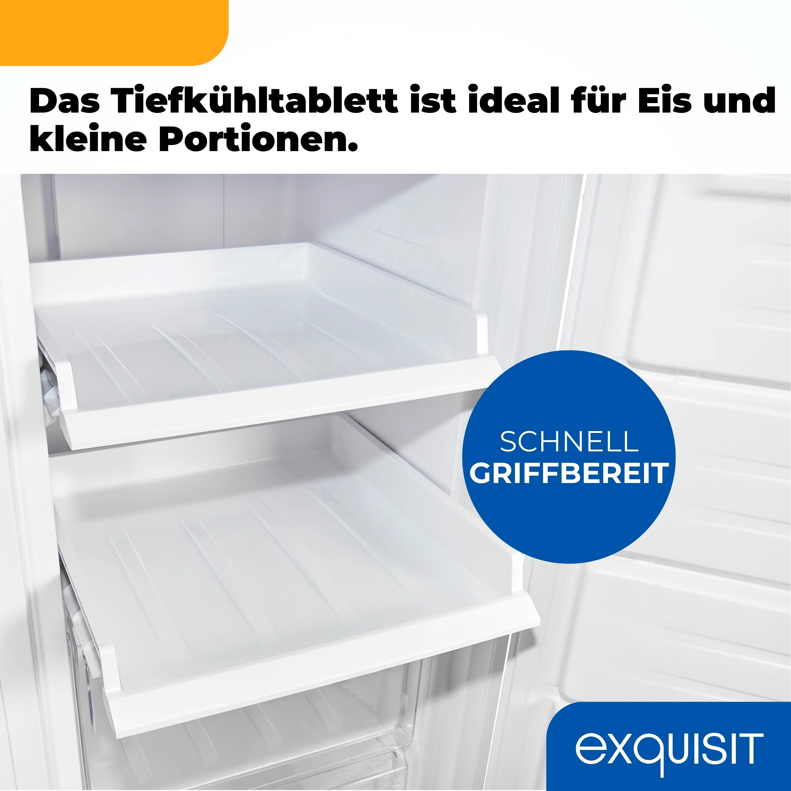 exquisit Gefrierschrank GS5231-NF-H-040C weiss, 143 cm hoch, 54 cm breit, NoFrost