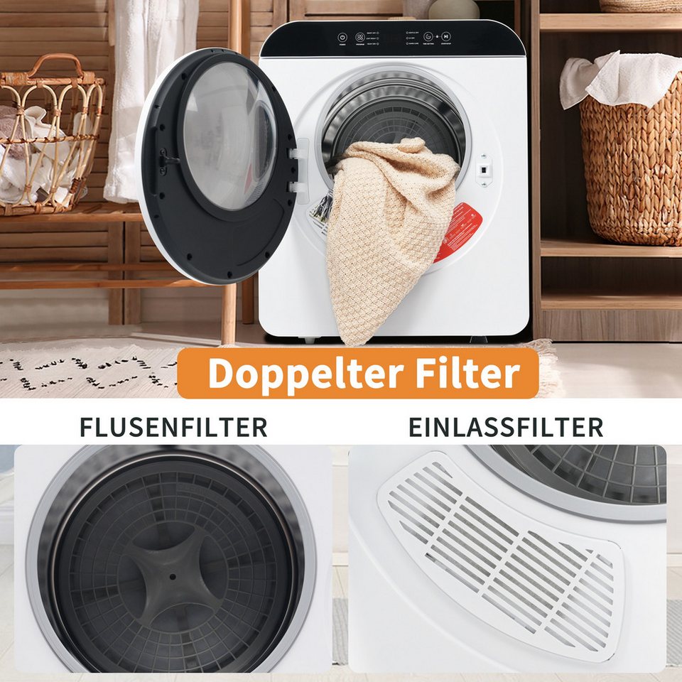 Silonn Ablufttrockner Wäschetrockner 3 kg Kapazität, UV-Sterilisation, wandmonti