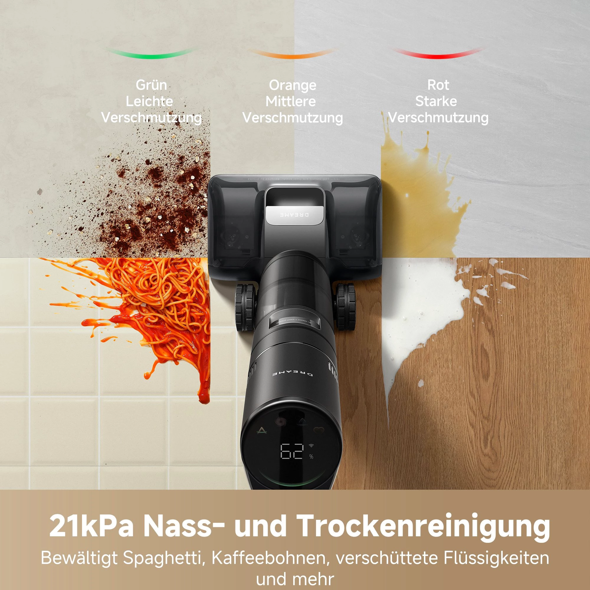 Dreame Nass-Trocken-Sauger H15 Pro, 21.000 Pa Saugkraft, GapFree,180°-Design, Selbstreinigung