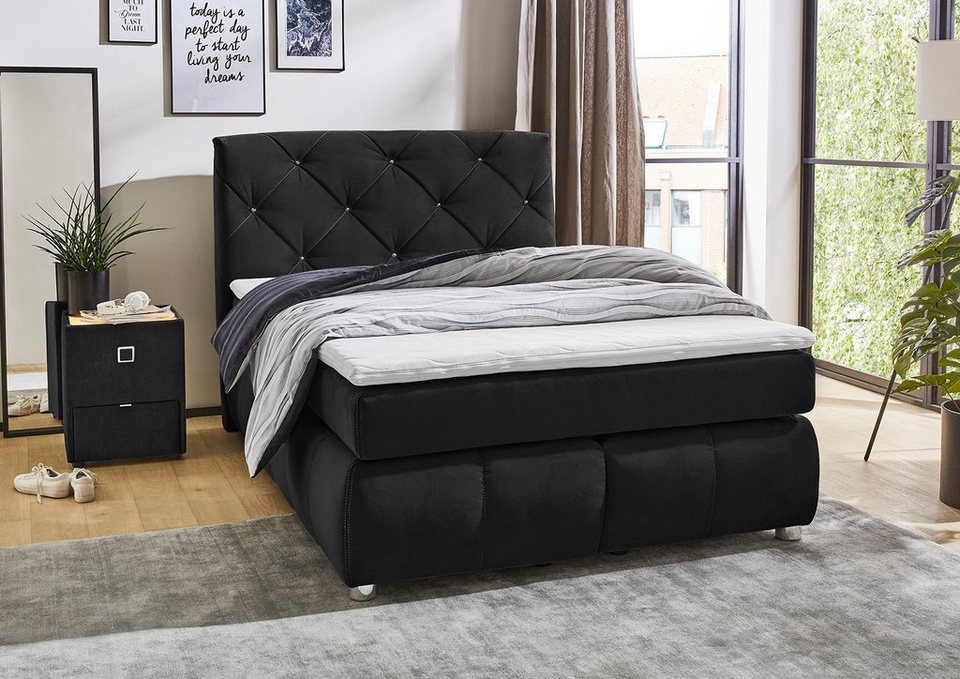 Jockenhöfer Gruppe Boxspringbett Bella erhältlich in 140 & 180cm Breite, mit Kal