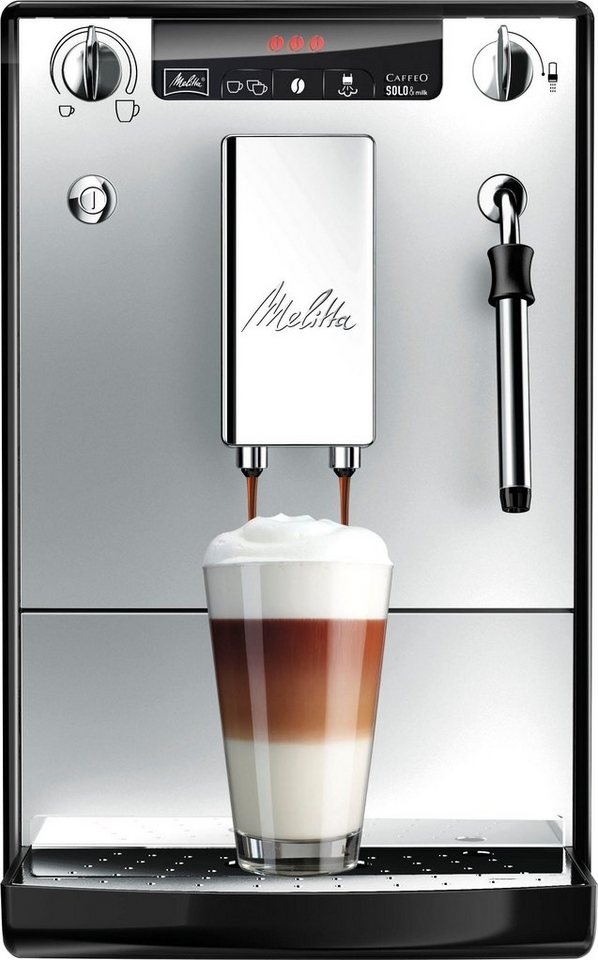 Melitta Kaffeevollautomat Solo® & Milk E953-202, silber/schwarz, Café crème & Es