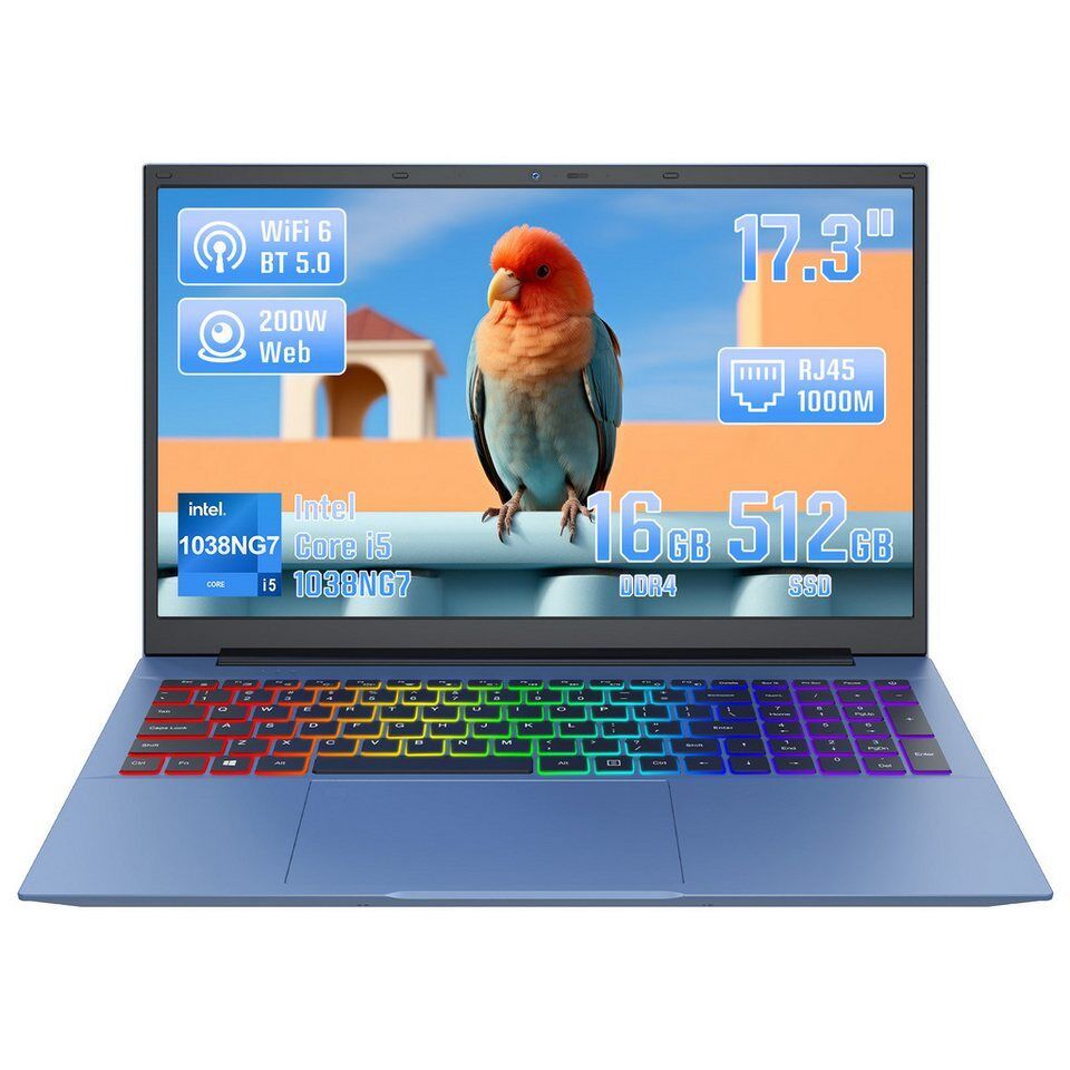 LONGEVINCE Full HD Business-Notebook, 16GB RAM Notebook (43,94 cm/17.3 Zoll, Int