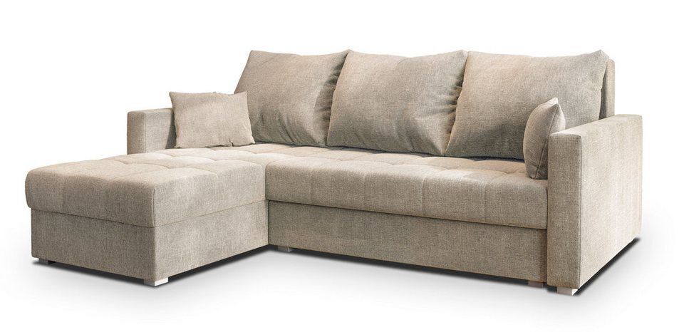 Masseno Ecksofa NIDA mit Schlaffunktion L-Form, Sofa mit Bettkasten