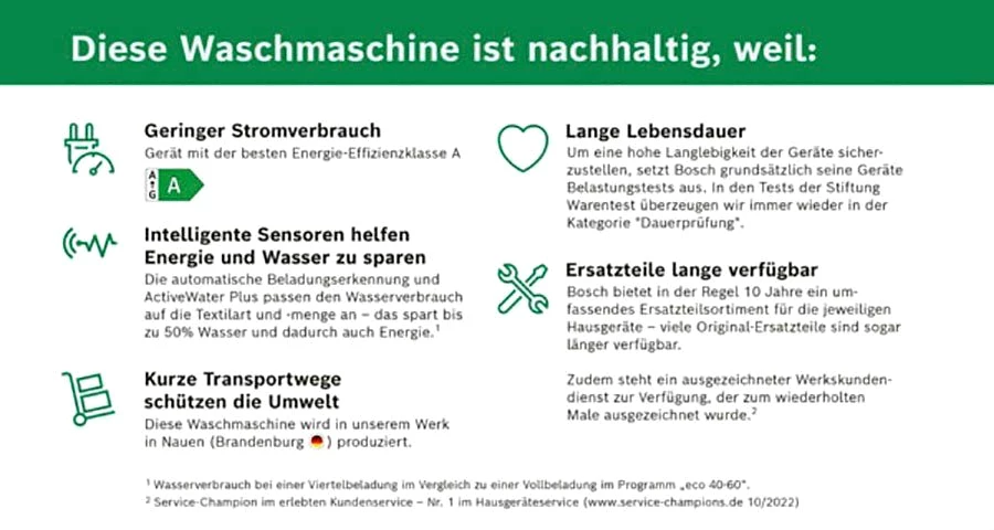 BOSCH Waschmaschine Serie 8 WGB244010, 9 kg, 1400 U/min