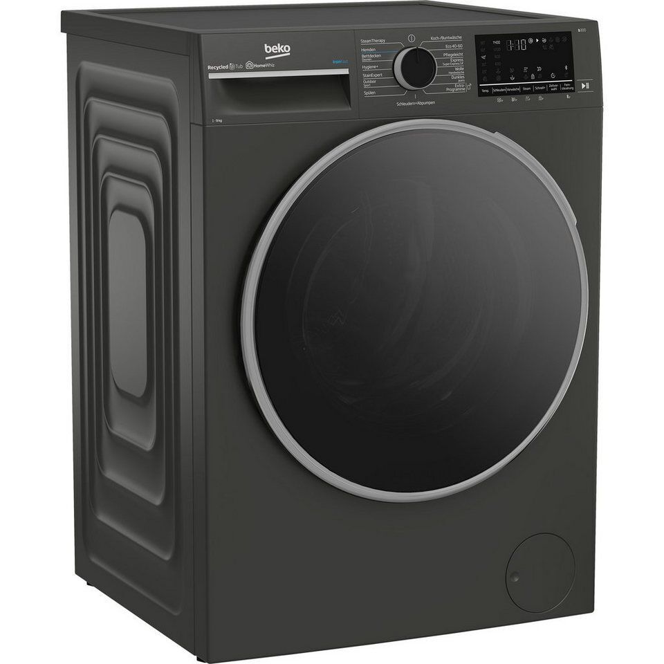 BEKO Waschmaschine Manhattan Gray B3WFT59415M, 9 kg, 1400 U/min, HomeWhiz, Bluet