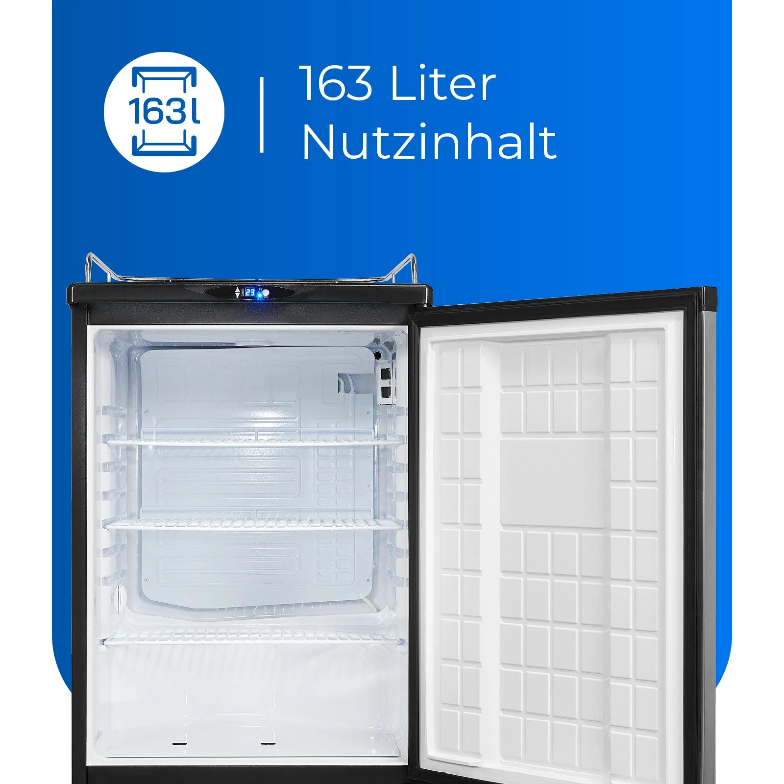 exquisit Getränkekühlschrank BK160-HE-300G inox, 100 cm hoch, 61,5 cm breit