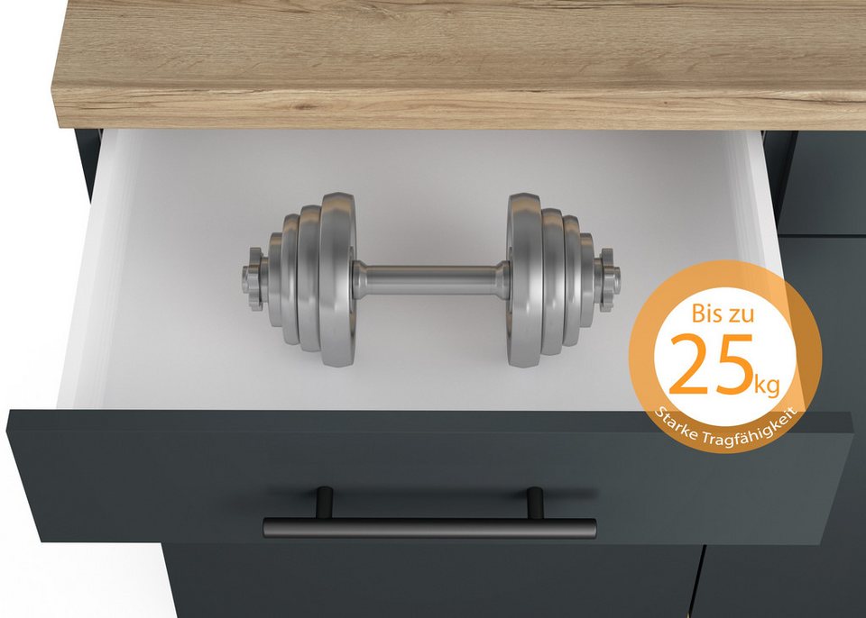 OPTIFIT Küchenzeile Fiona, Breite 230 cm, mit Hanseatic-E-Geräten in Premium ode