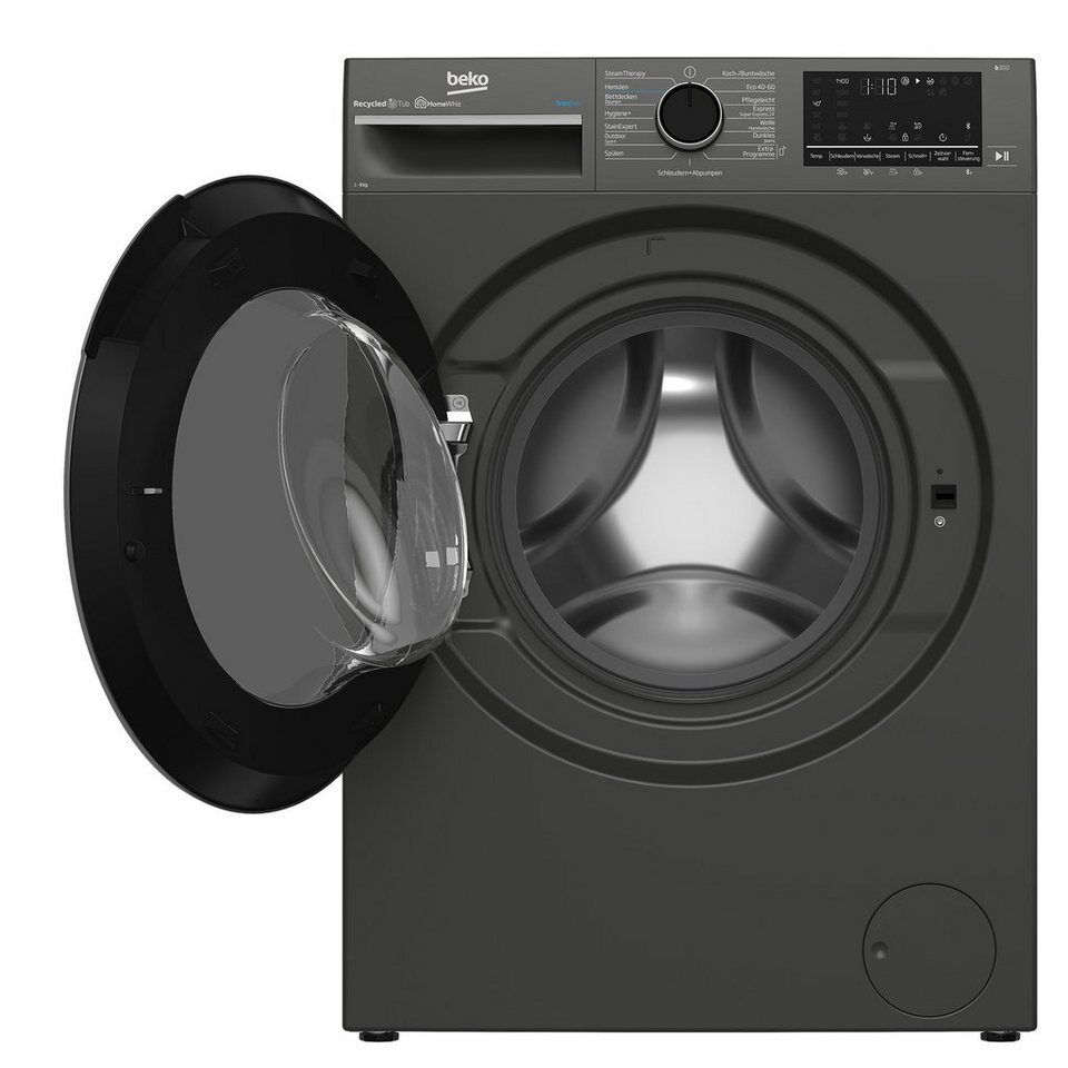 BEKO Waschmaschine Manhattan Gray B3WFT59415M, 9 kg, 1400 U/min, HomeWhiz, Bluet