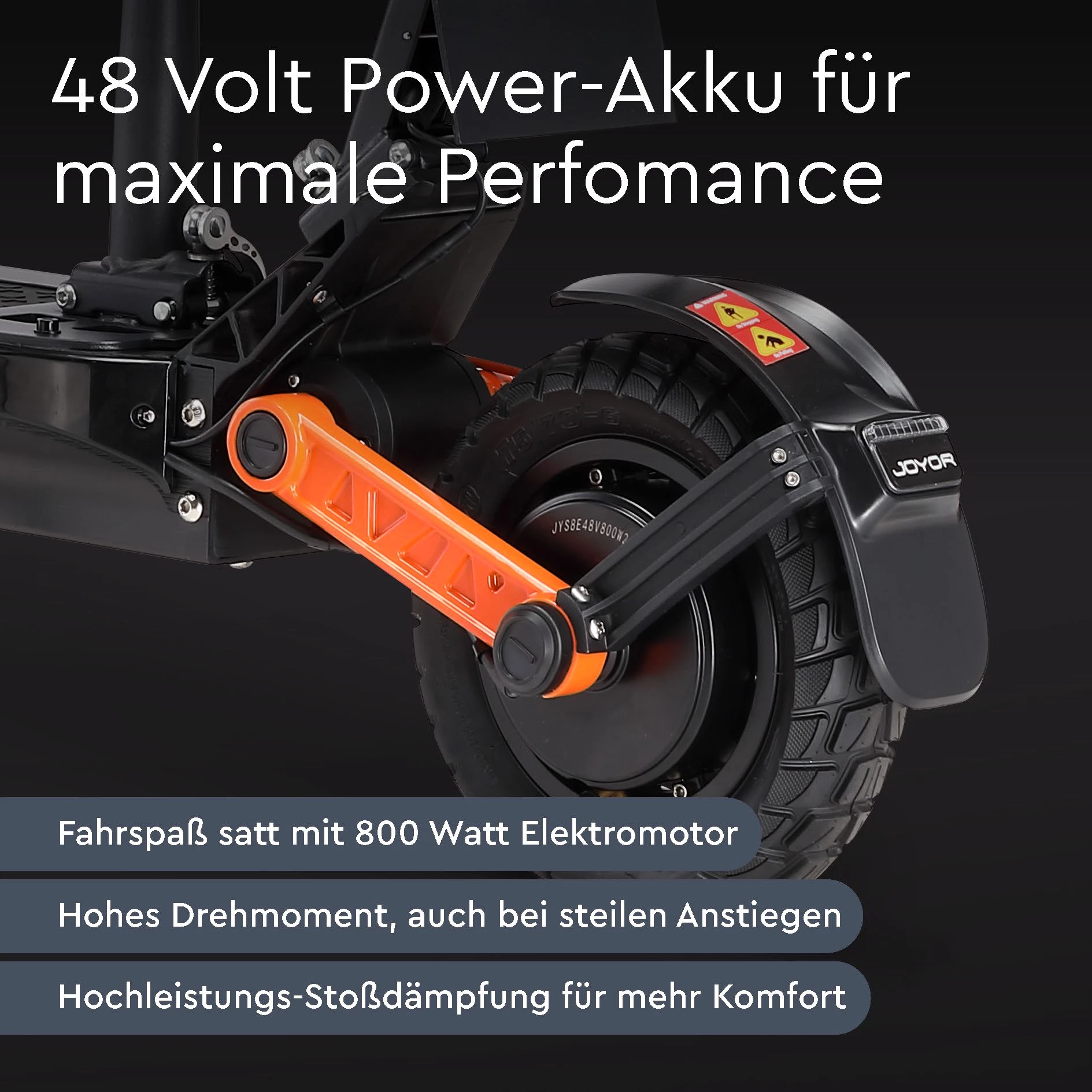 JOYOR E-Mofaroller S8E Elektroroller mit Straßenzulassung Sitz 45 km/h klappbar offroad, 45 km/h