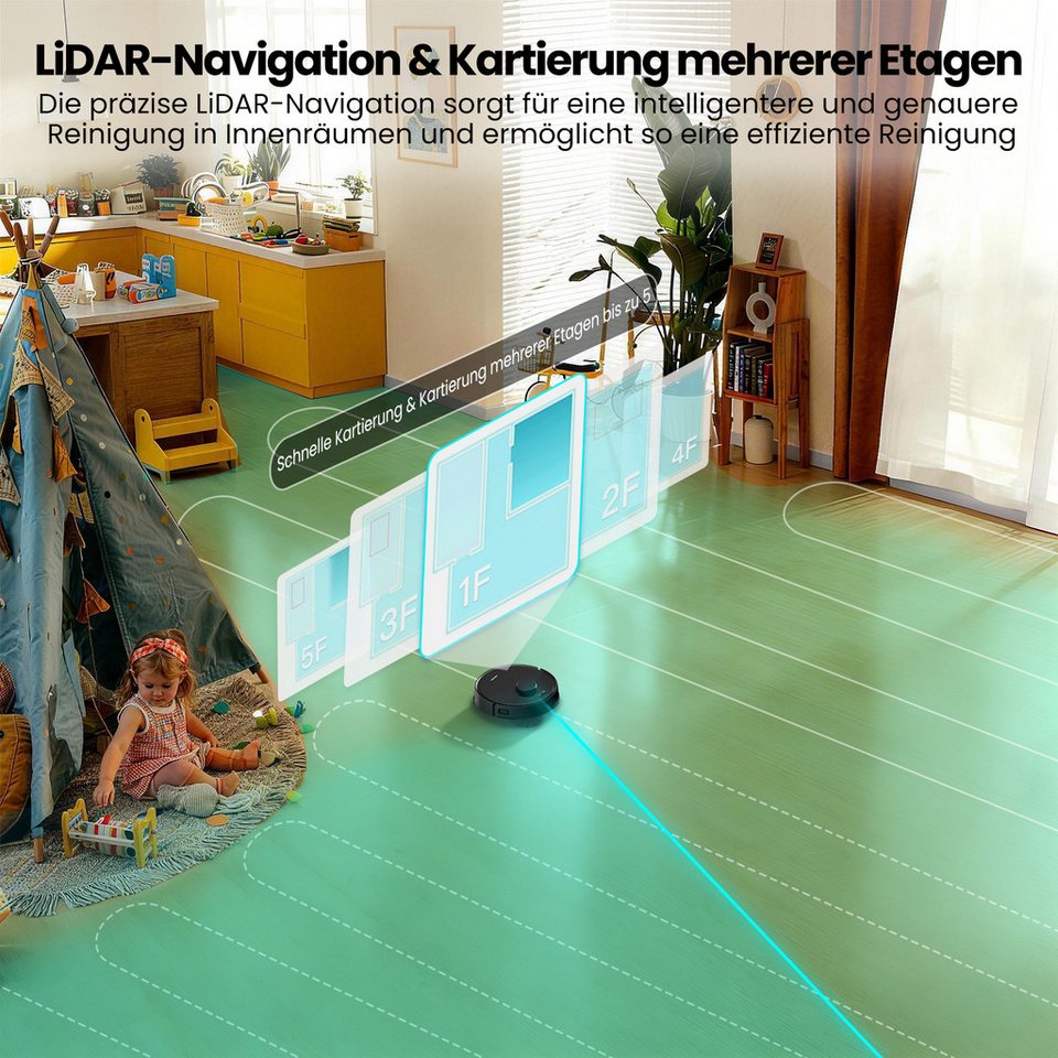 AIRROBO Nass-Trocken-Saugroboter M2 Saugroboter mit Wischfunktion, All-in-One-St