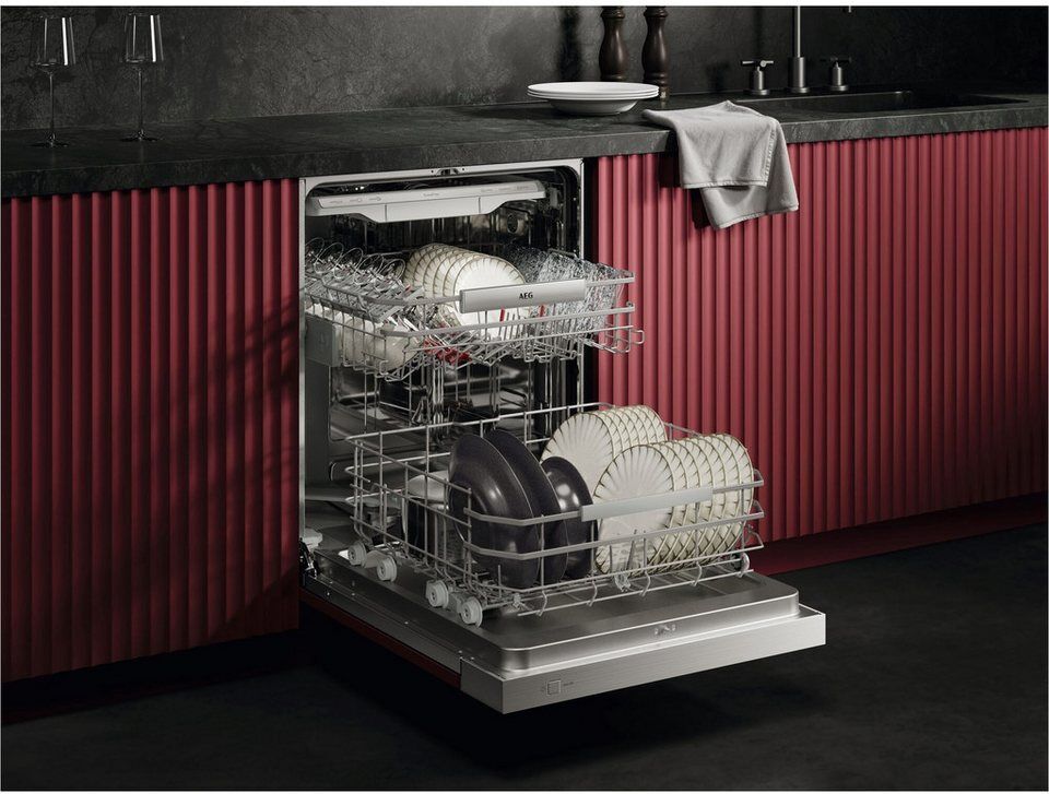 AEG teilintegrierbarer Geschirrspüler 8000 GT8200A2SCM, Leise Spülmaschine 38 dB