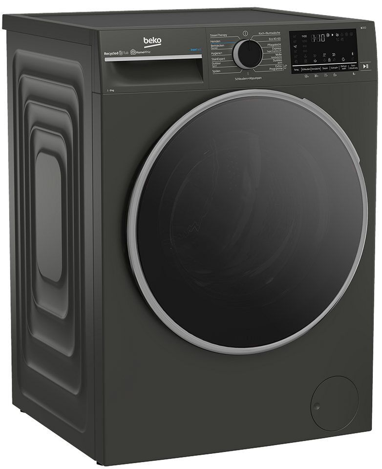 BEKO Waschmaschine Manhattan Gray B3WFT59415M, 9 kg, 1400 U/min, HomeWhiz, Bluet