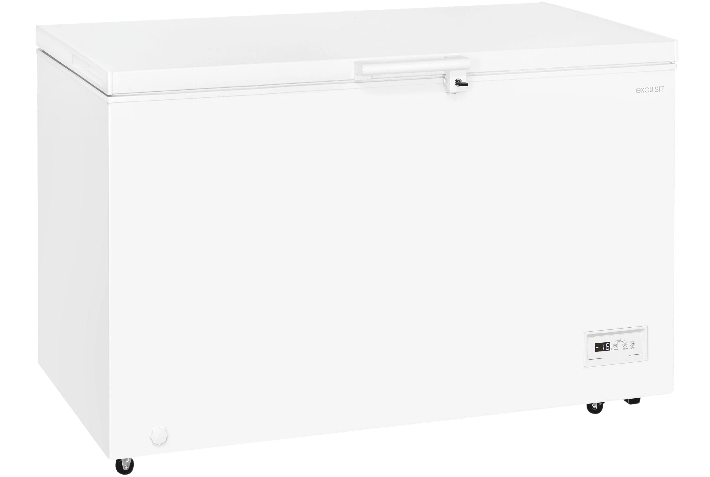 exquisit Gefriertruhe GT400-HE-041E weiss, 130 cm breit, 371 l, mit Türschloss