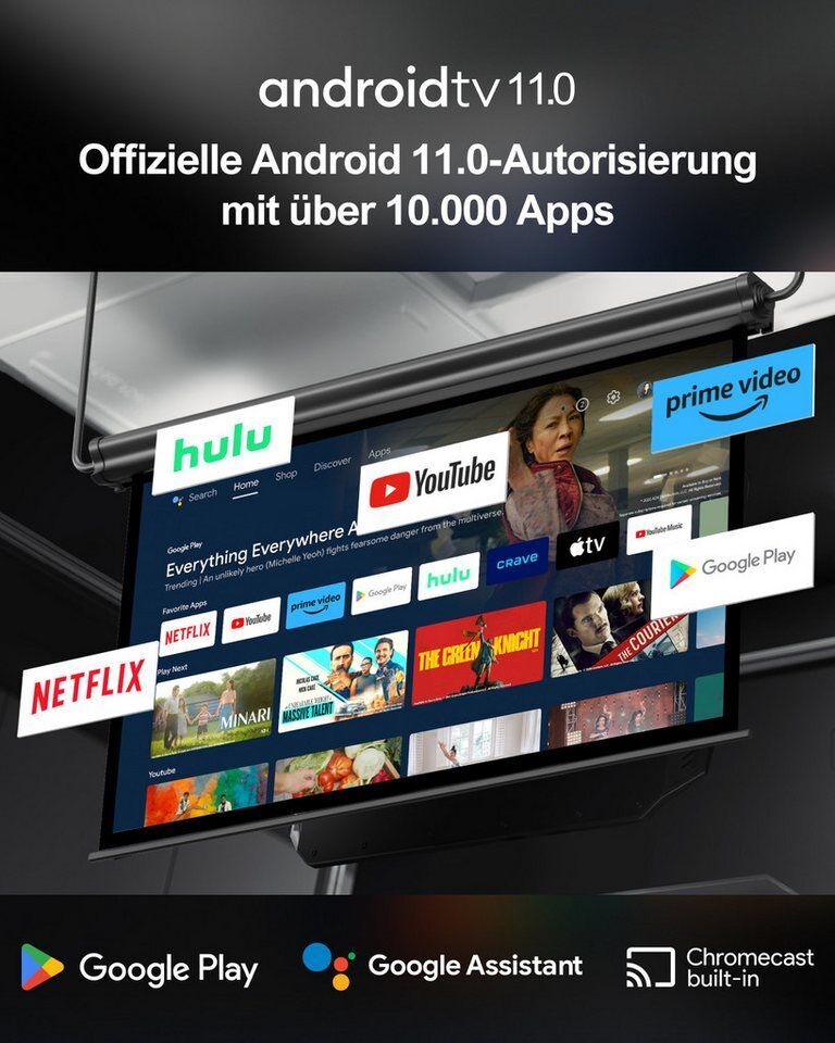 Ultimea Poseidon E40 Beamer, Android TV 11.0 mit Netflix,Dolby Audio Beamer (300