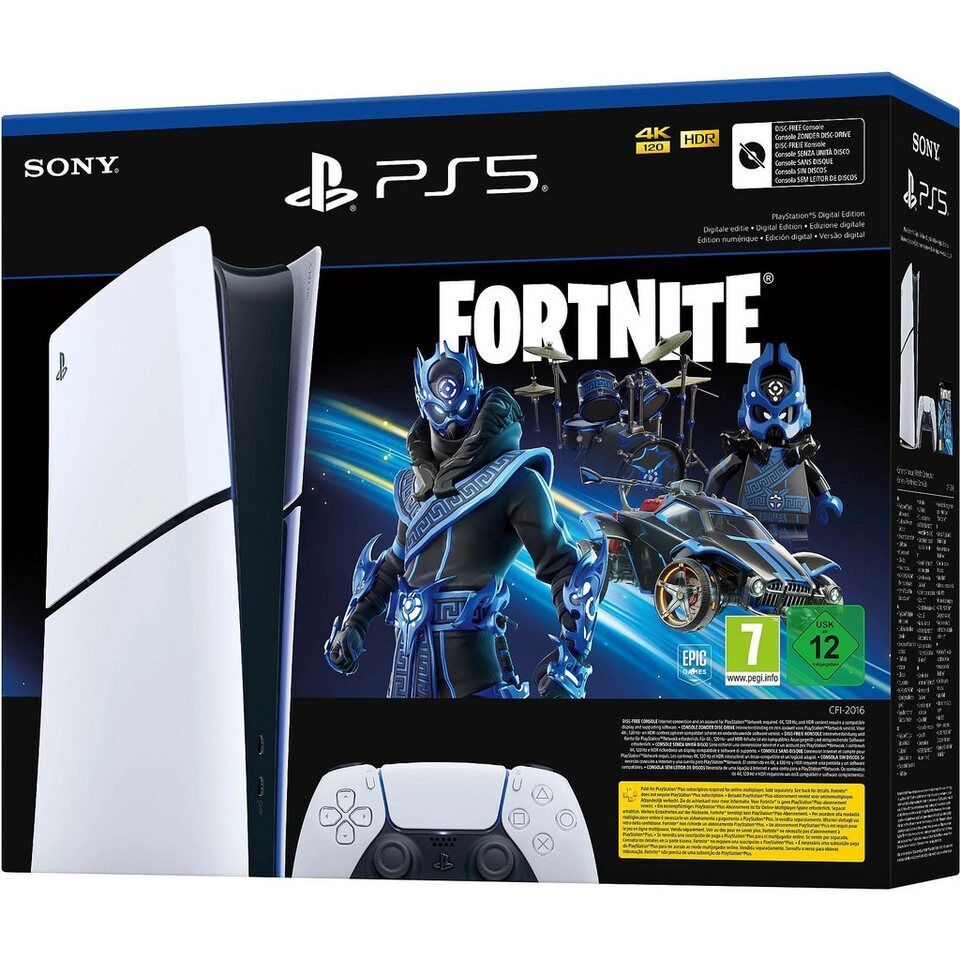 Playstation PlayStation 5 Slim Digital ohne Laufwerk + Fortnite Gutschein 1TB (D