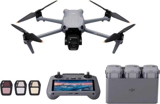 DJI Air 3S Fly More Combo  Drohne (4K Ultra HD, DJI RC 2 Fernsteuerung, 3 Akkus