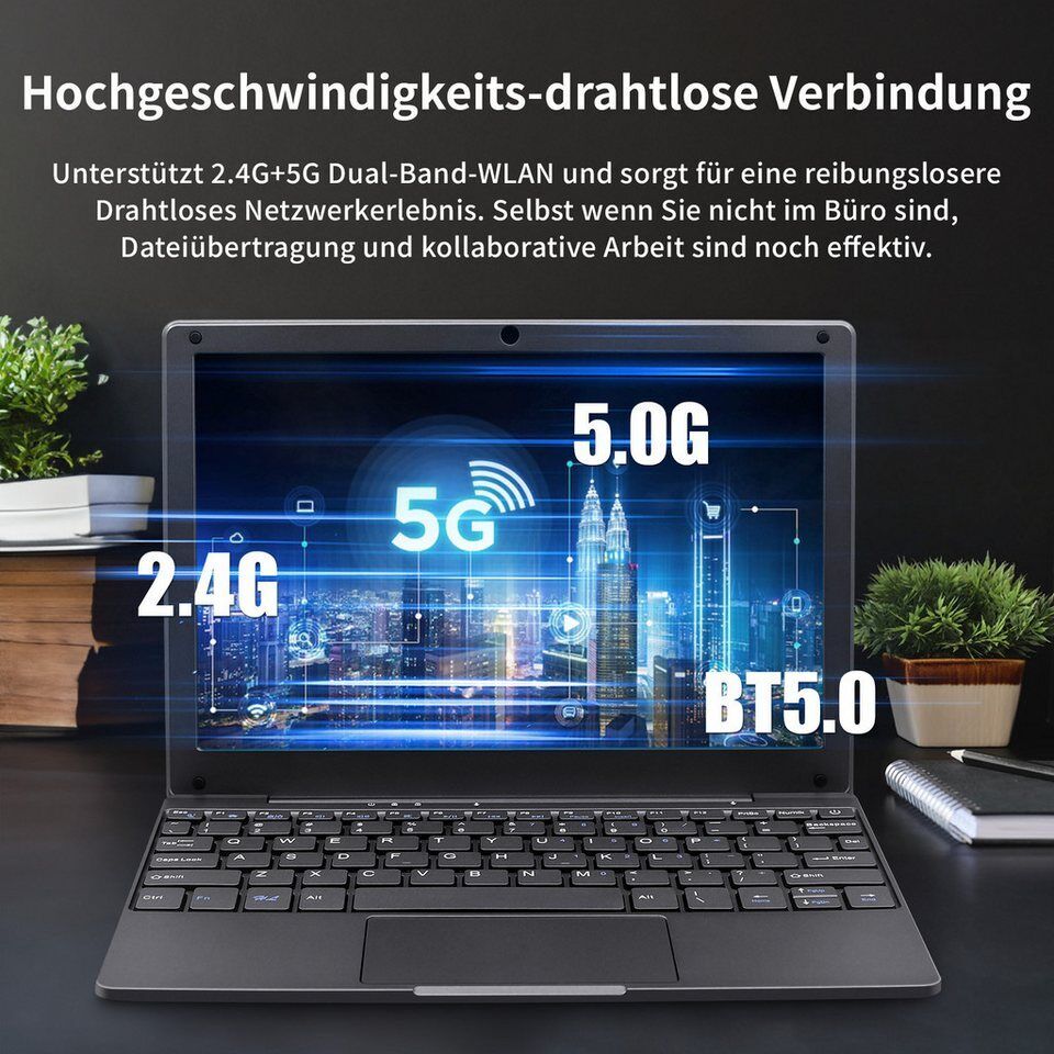 LONGEVINCE 10,1 Zoll Mini Laptop, 8GB RAM Notebook (25,6 cm/10.1 Zoll, Intel Cel