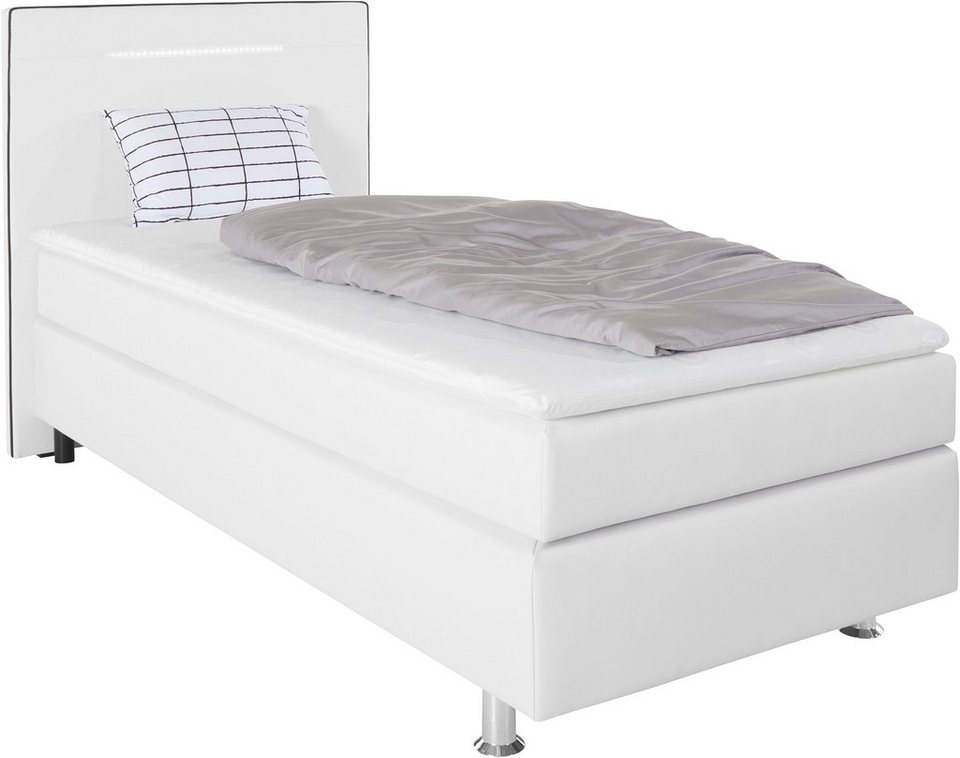 COLLECTION AB Boxspringbett London, inklusive Topper und Kissen, mit LED-Beleuch