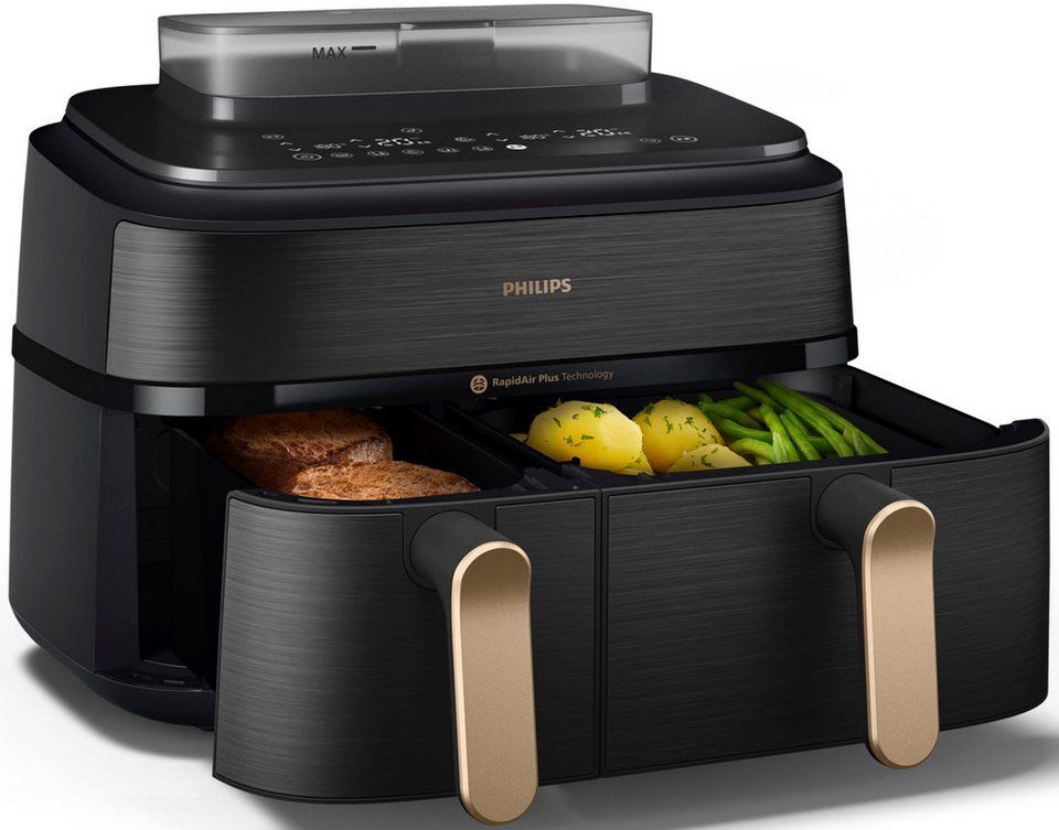 Philips Heißluftfritteuse NA552/00 Steam Airfryer 5000 Series Dual Basket 9L Kap