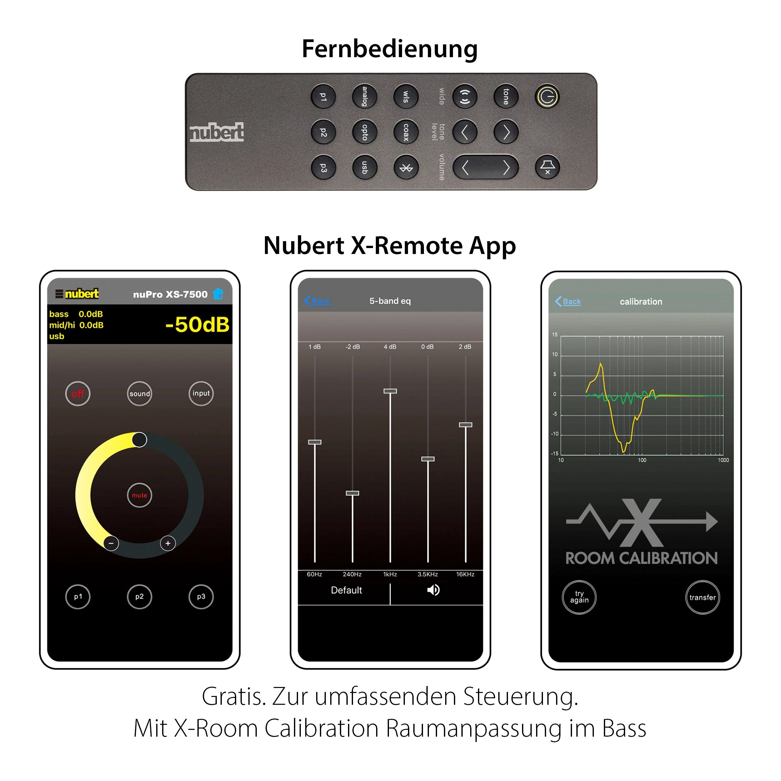 NUBERT nuPro XS-8500 RC Soundbar 820 W, Bluetooth 5.0 aptX HD und Dolby Digital Decoder, Voice+