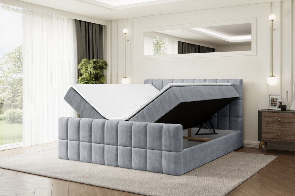 ALTDECOR Boxbett MIAMI-Z (Multipocket-Matratze H4, H3 Matratze Bonellfederung, T