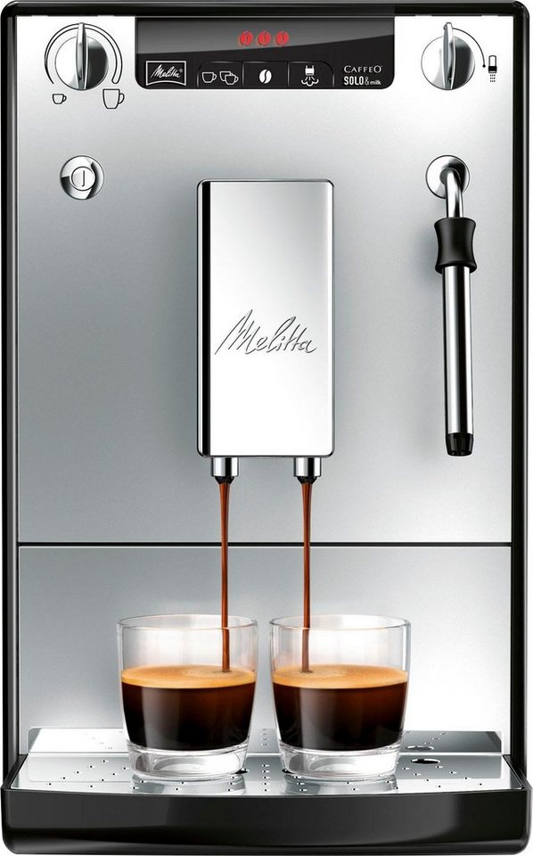 Melitta Kaffeevollautomat Solo® & Milk E953-202, silber/schwarz, Café crème & Es