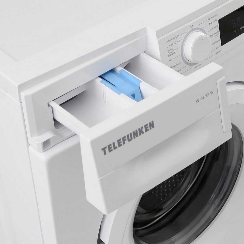 Telefunken Waschmaschine W-01-52-W, 5 kg, 1000 U/min, Mit Mengenautomatik und Üb