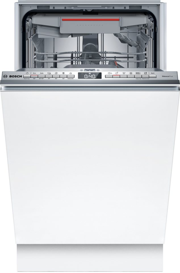 BOSCH vollintegrierbarer Geschirrspüler Serie 4 SPV4HMX49E, 10 Maßgedecke, Info