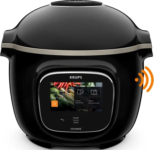 Krups Multikocher CZ9128 Cook4Me Touch, 1600 W, 6 l Schüssel, elektr. Schnellkochtopf, WLAN-fähig