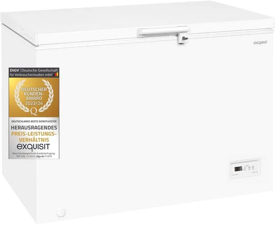 exquisit Gefriertruhe GT320-HE-041D weiss, 112 cm breit, 308 l, 308 Liter Nutzinhalt