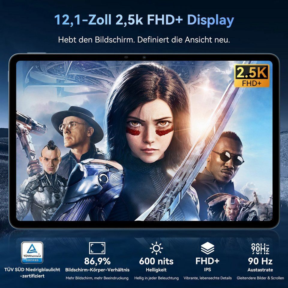 blackview 12" Mega3, 2.5K FHD, Android 15, 90Hz Tablet (12", 256 GB, Android 15,