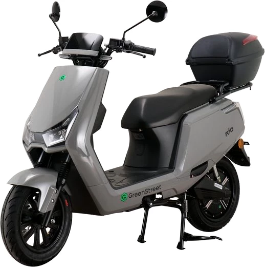 GreenStreet E-Mofaroller Rio 2000W 25 kmh grau inkl. Topcase, 2000 W, 25 km/h