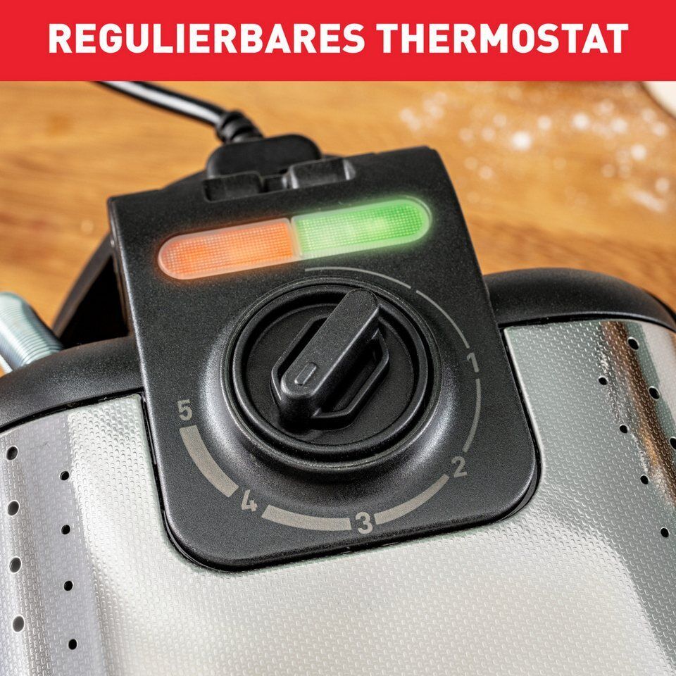 Tefal Waffeleisen WM756D Kingsize, 1200 W, für 2 belgische Waffeln, mit Dreh-Fun