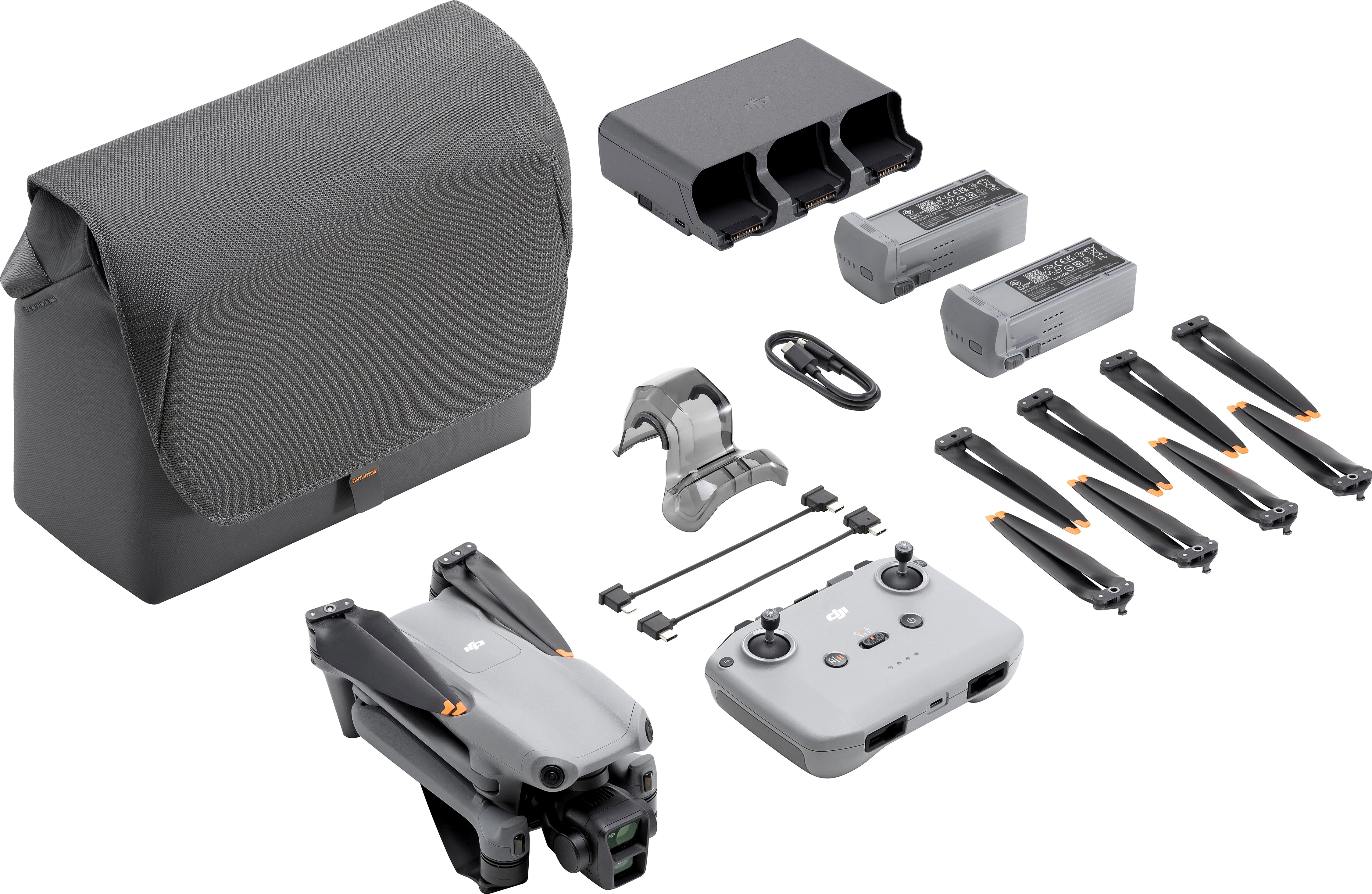 DJI Air 3 Fly More Combo  Drohne (4K Ultra HD, DJI RC-N2 Fernsteuerung, 3 Akkus