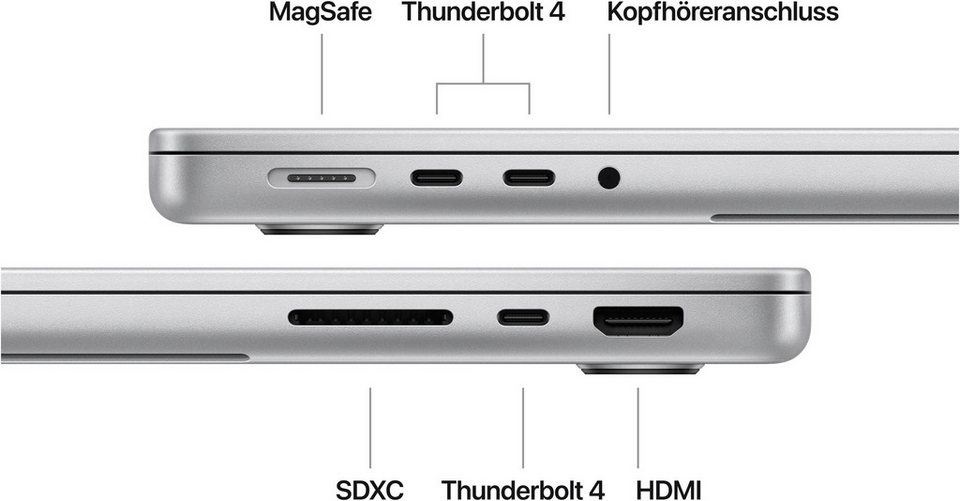 Apple MacBook Pro 14" M4 Notebook (36,07 cm/14,2 Zoll, Apple M4 M4, 10-Core GPU,
