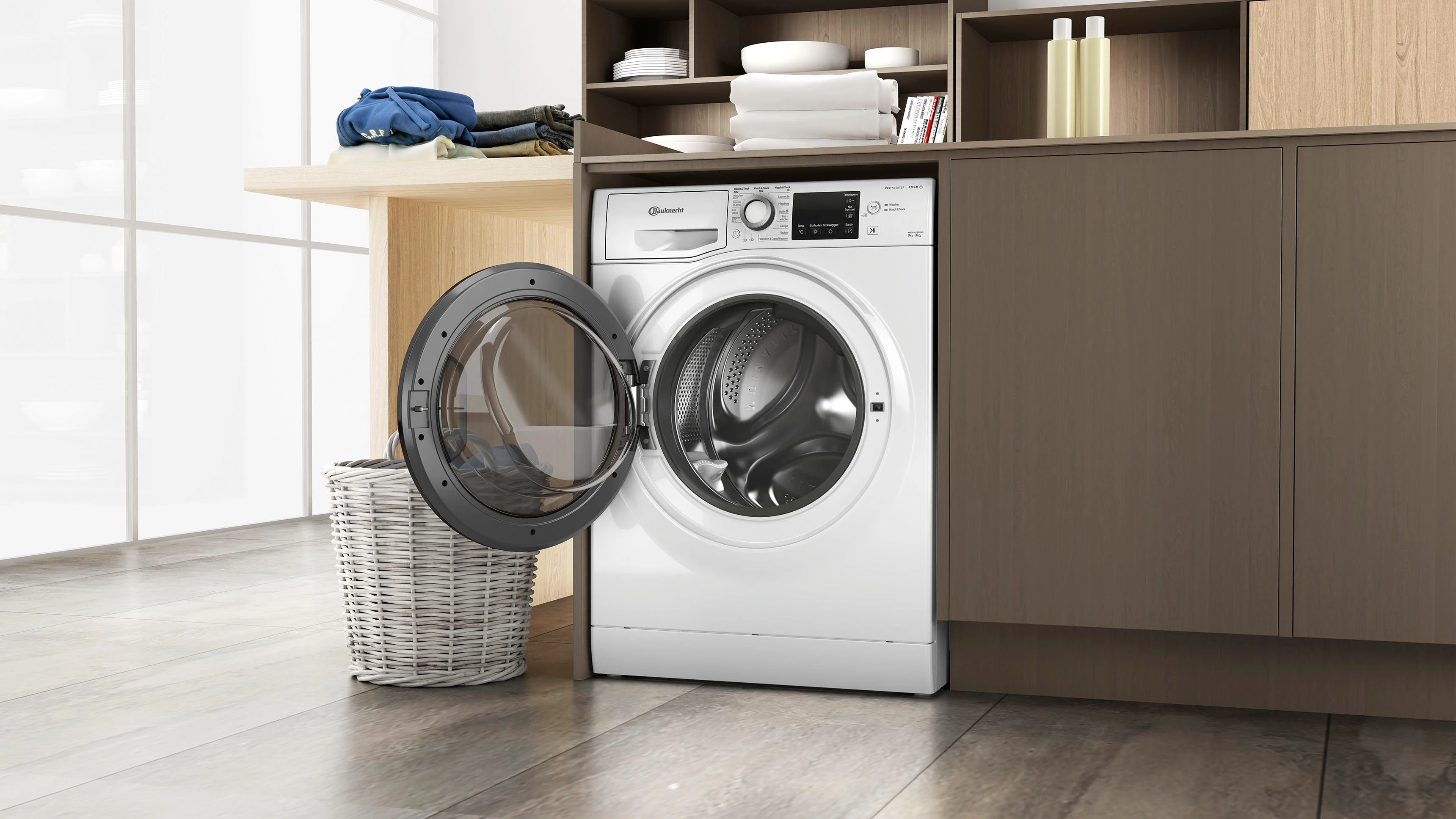 BAUKNECHT Waschtrockner WT Super Eco 96S 41 N, 9 kg, 6 kg, 1400 U/min, 4 Jahre Herstellergarantie