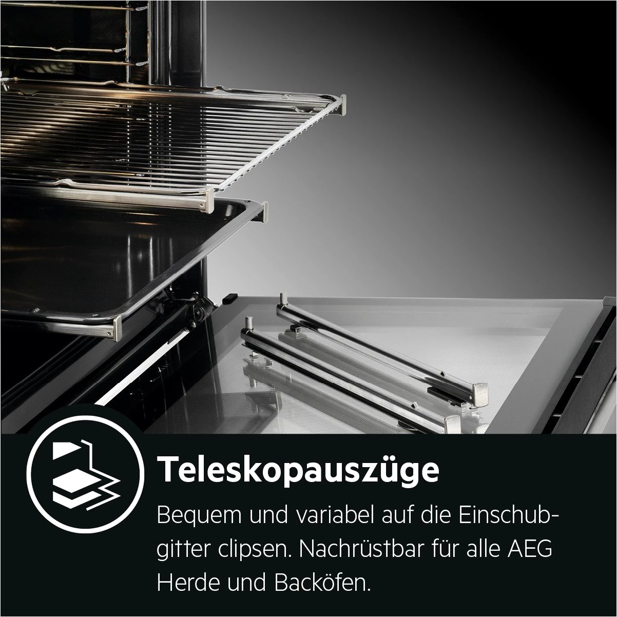 AEG Induktions-Standherd CIB56494BW 943005695, mit FlexiRunners™ – Teilauszug