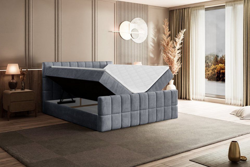 ALTDECOR Boxbett MIAMI-Z (Multipocket-Matratze H4, H3 Matratze Bonellfederung, T