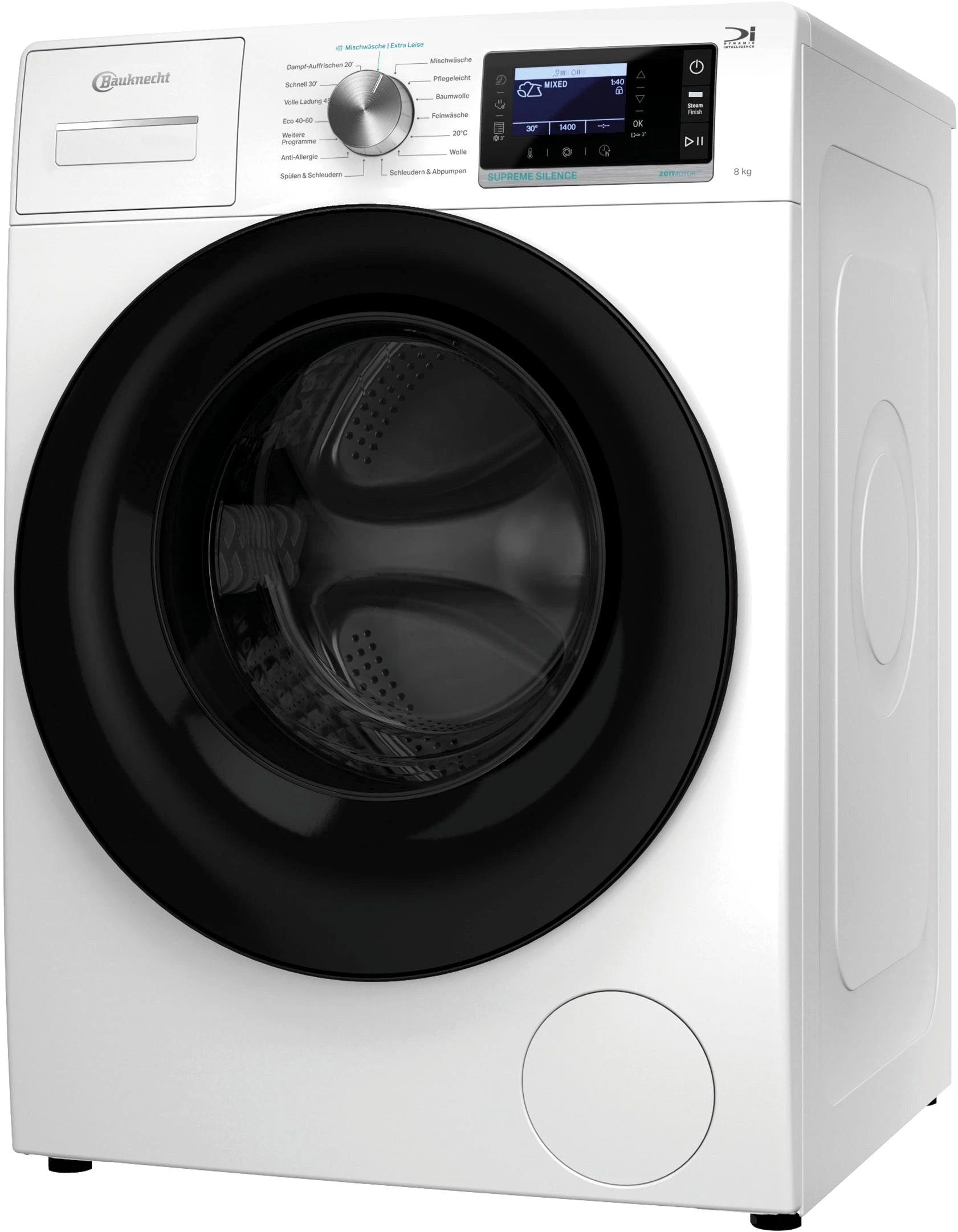 BAUKNECHT Waschmaschine B6R 88E SILENCE DE, 8 kg, 1400 U/min, Dampfprogramm, besonders leise
