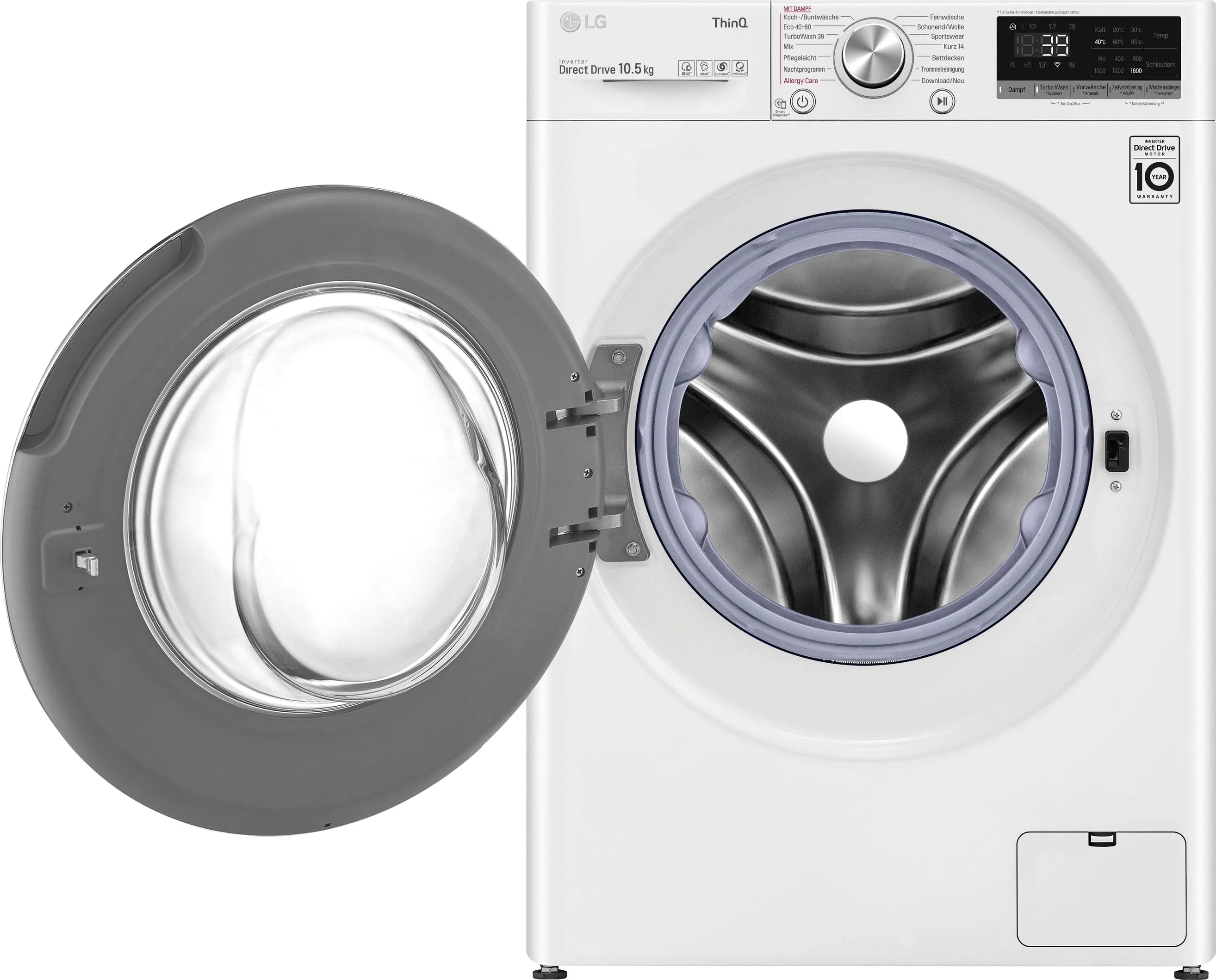 LG Waschmaschine F4WV5080, 8 kg, 1400 U/min, Steam-Funktion