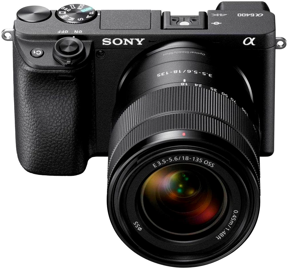 Sony Alpha 6400 + 18-135mm Objektiv Kompaktkamera (24,2 MP, Bluetooth)