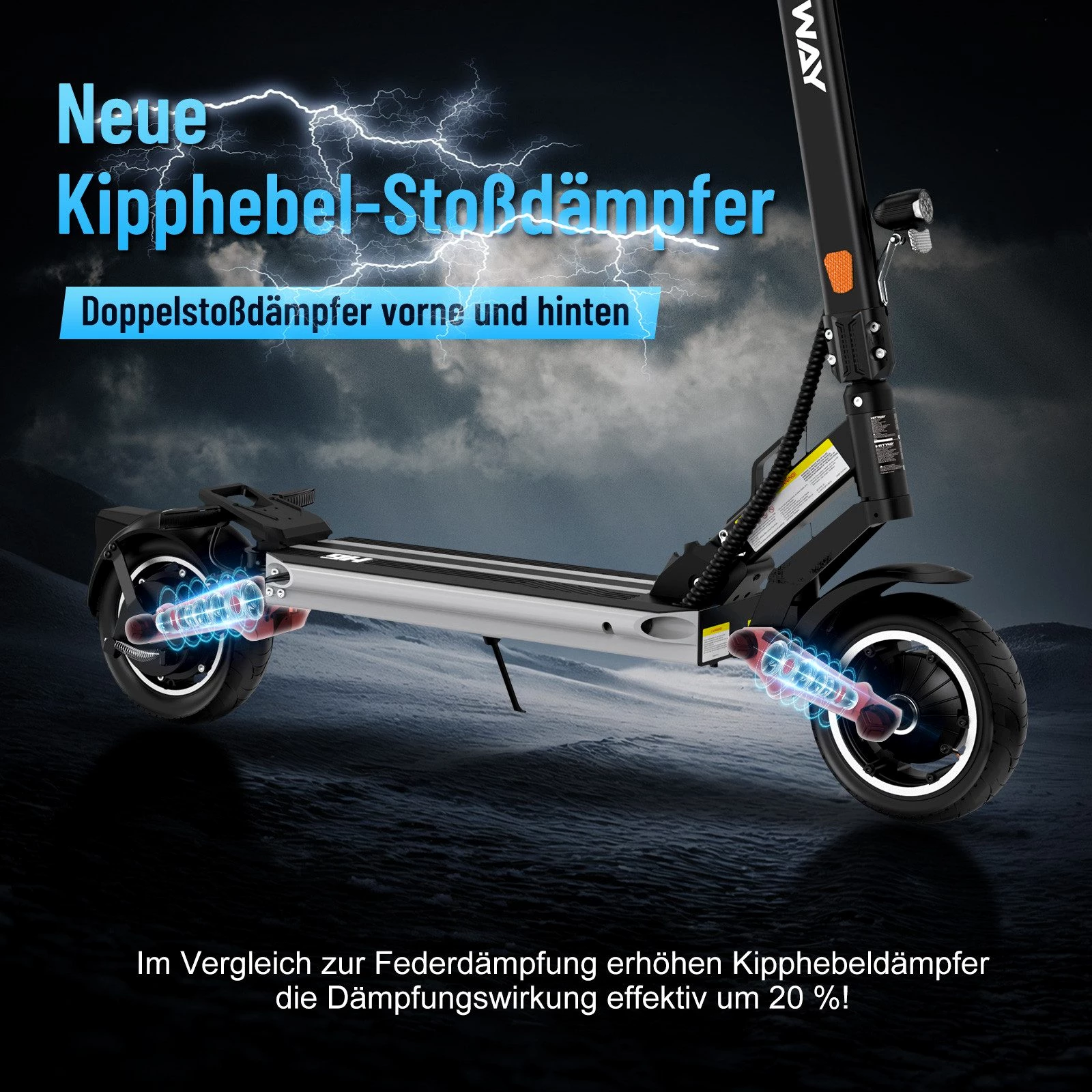 HITWAY E-Scooter 8,5 Zoll Klappbar E-roller 20km/h, 500W, mit Strassenzulassung , 20,00 km/h