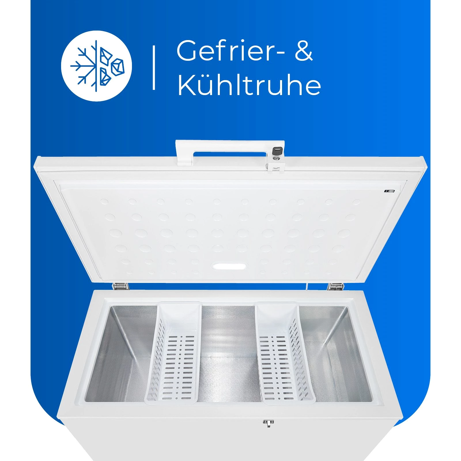 exquisit Gefriertruhe GT400-HE-041E weiss, 130 cm breit, 371 l, mit Türschloss