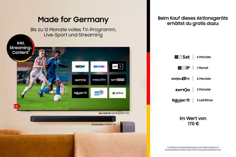 Samsung GU75U7099FU LED-Fernseher (189 cm/75 Zoll, 4K Ultra HD, Smart-TV, Crysta
